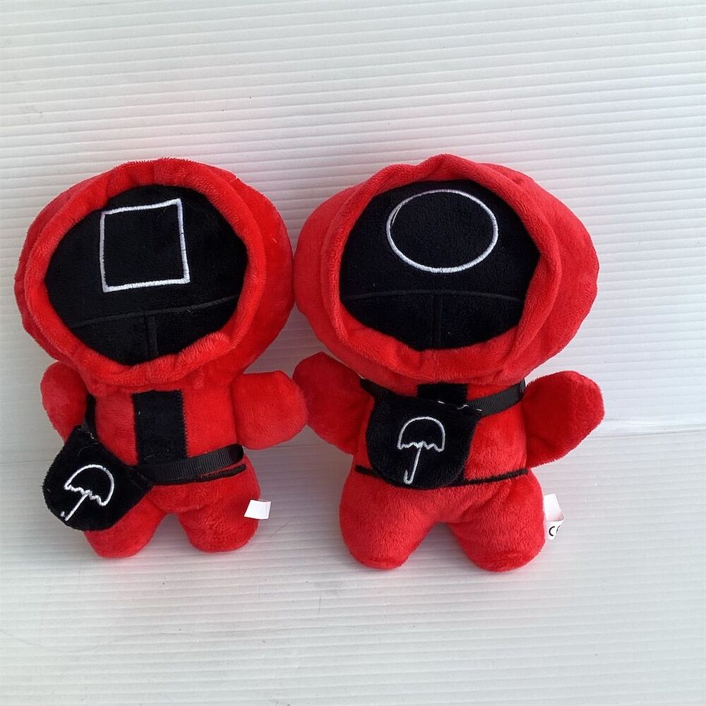 Squid Game Plush Toy Set Red Circle & Square Soldiers 6-14" Soft